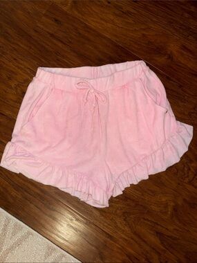 Simply Southern Light Pink Ruffle Hem Shorts